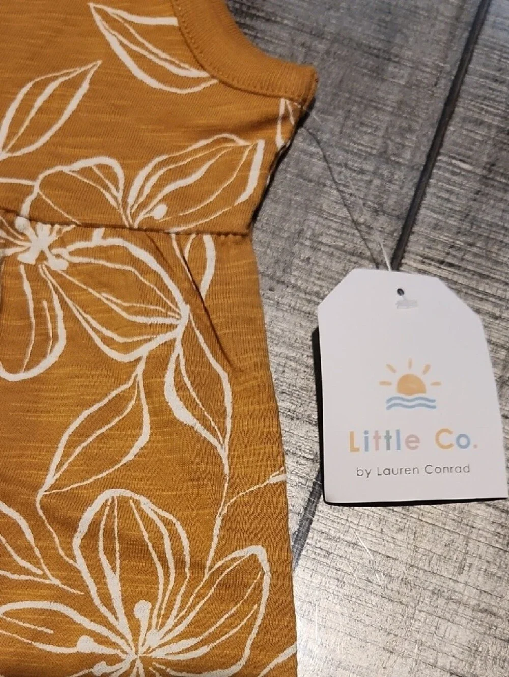 NWT Girls' Mustard Floral Sleeveless Dress